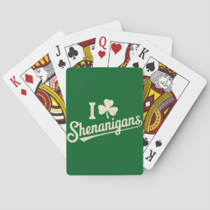 Green Funny Irish Patty's Shamrock Saint Patricks Playing Cards