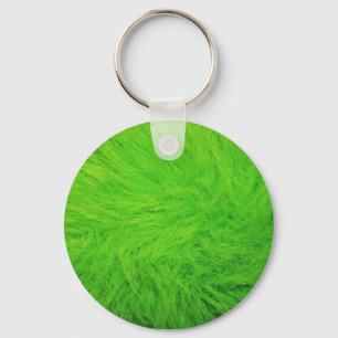 Green Fur Photo Key Ring