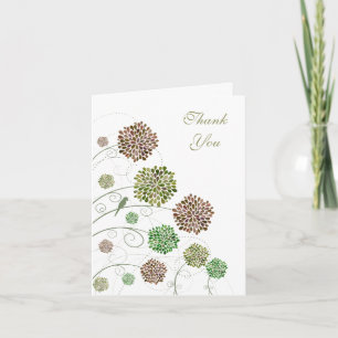 Green Gables Dahlia Wedding Thank You Note Card
