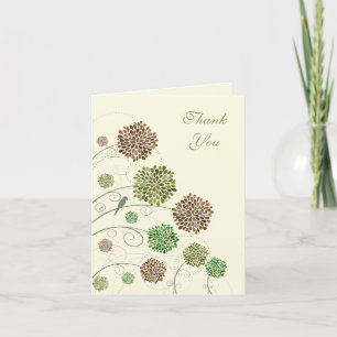 Green Gables Dahlia Wedding Thank You Note Card