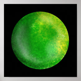 Green Galaxy Orb – Emerald Marble Print