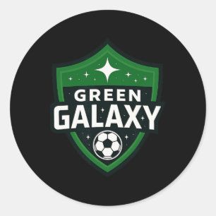 Green Galaxy Soccer Classic Round Sticker