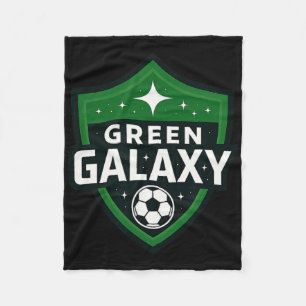 Green Galaxy Soccer  Fleece Blanket
