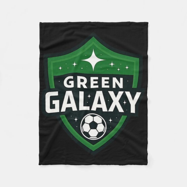 Green Galaxy Soccer  Fleece Blanket (Front)