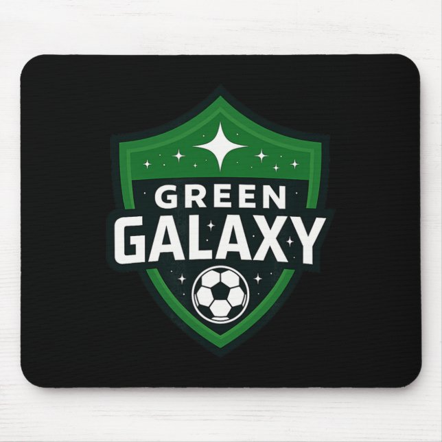 Green Galaxy Soccer  Mouse Pad (Front)