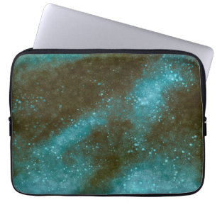 Green Galaxy Sparkles Abstract Laptop Sleeve
