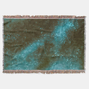 Green Galaxy Sparkles Abstract Throw Blanket