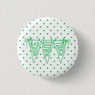 Green Game Day Football Pennant Bow 3 Cm Round Badge