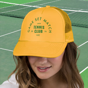 Green Game Set Match Après Tennis Club Yellow Trucker Hat