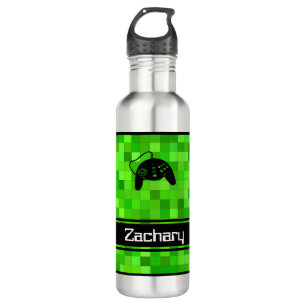 Green Gamer Pixels   Personalised 710 Ml Water Bottle