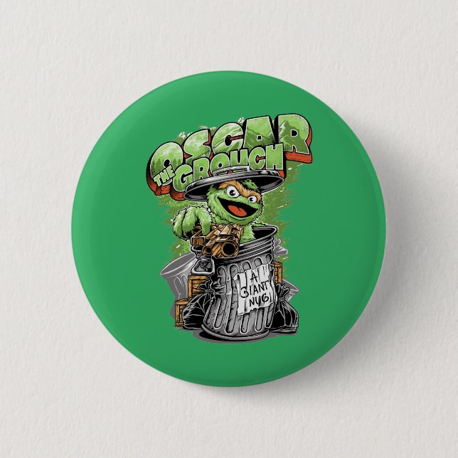 Green Garbage Monster  6 Cm Round Badge (Front)