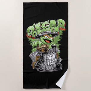 Green Garbage Monster Beach Towel