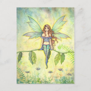 Green Garden Fairy Fantasy Art Postcard