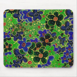 green garden flower bouquet mouse pad