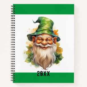 Green Garden Gnome Happy Smiling Notebook