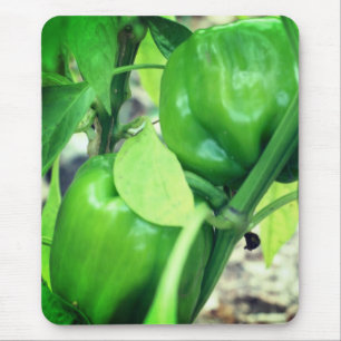 Green Garden Peppers Nature Mouse Pad