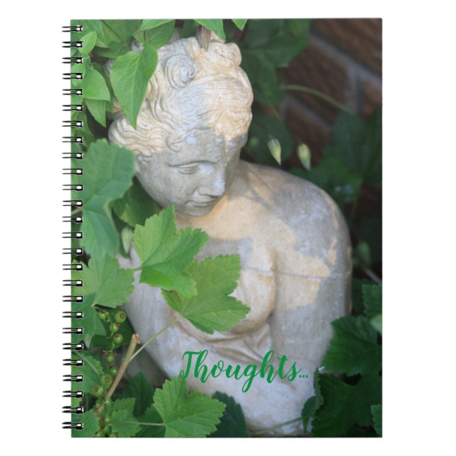Green Garden Sculpture Motivational Nature Notebook (Front)