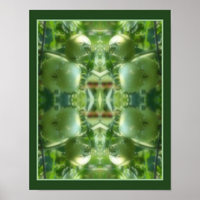 Green Garden Tomatoes Nature Abstract Poster (Front)
