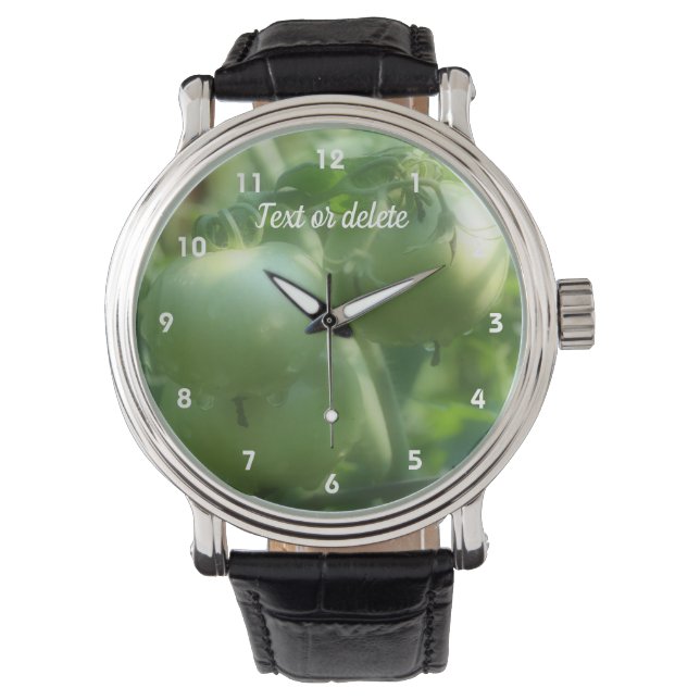 Green Garden Tomatoes On The Vine Personalised Watch (Front)
