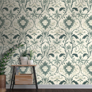 Green Garden Wallpaper Damask Style