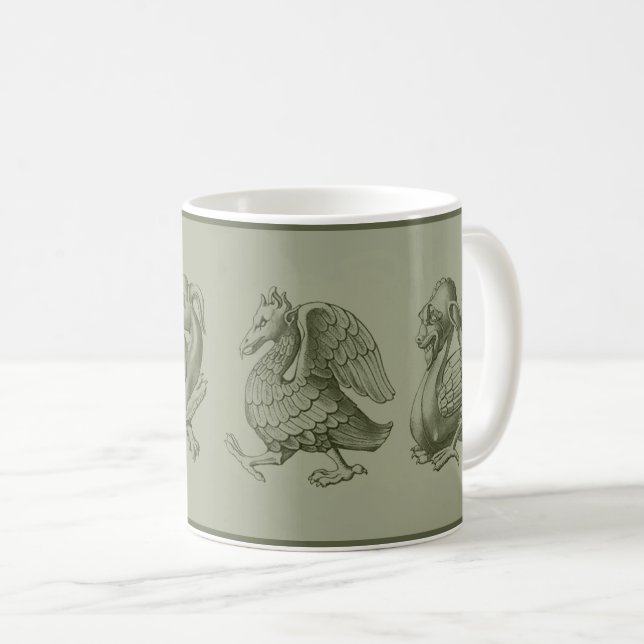 Green Gargoyles Coffee Mug (Front Right)