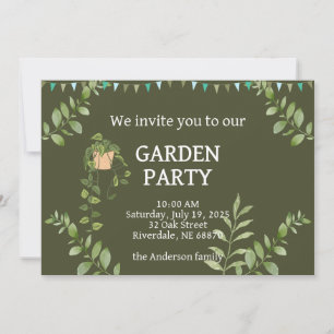Green Garten Party Invitation