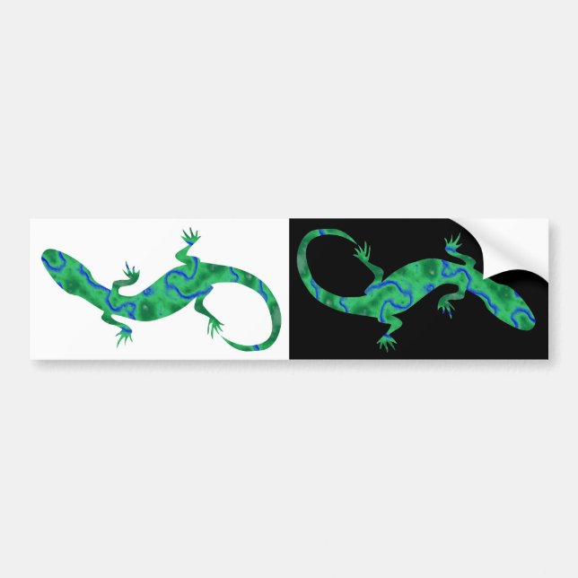 Green Gecko Bumper Sticker (Front)