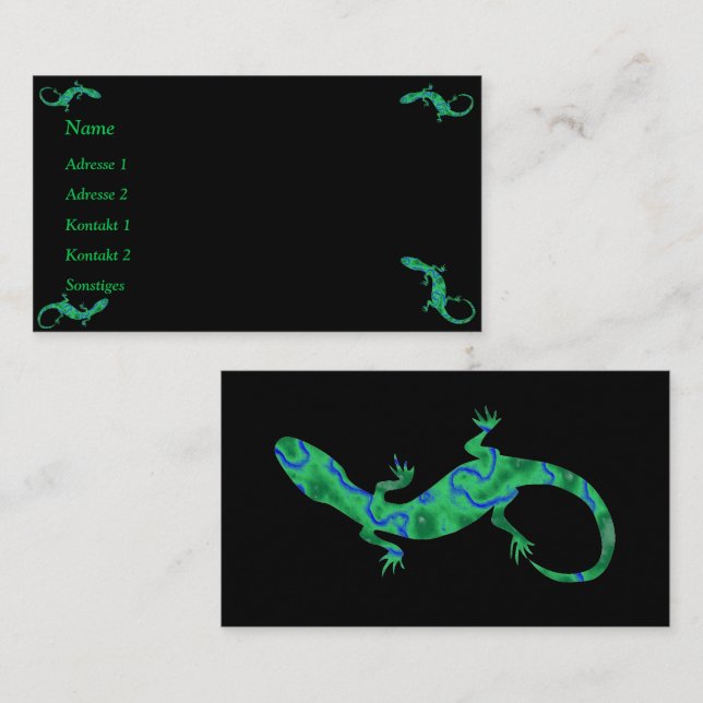 Green Gecko Business Cards (Front/Back)