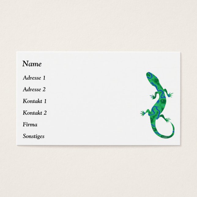 Green Gecko Business Cards (Front)