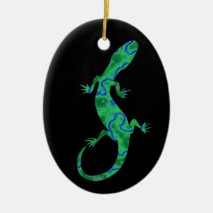 Green Gecko Ceramic Tree Decoration