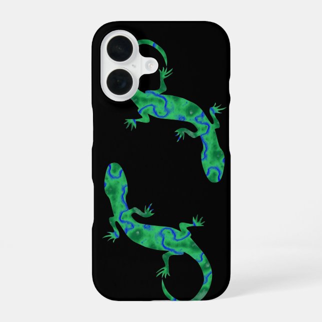 Green Gecko iPhone 16 Case (Back)
