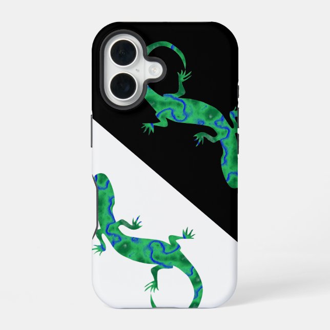 Green Gecko iPhone 16 Case (Back)