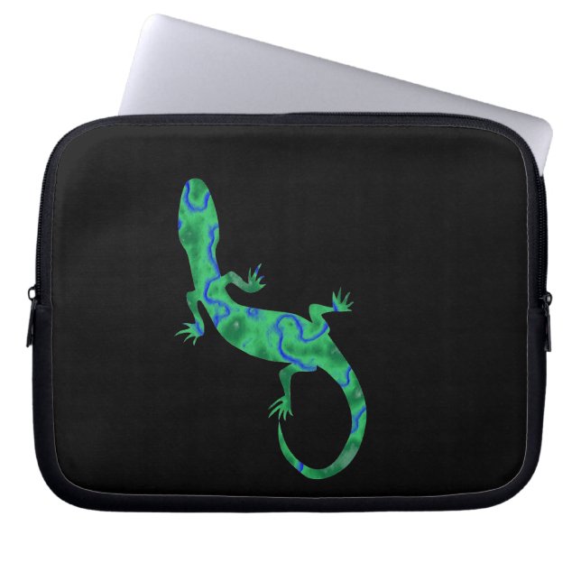 Green Gecko Laptop Sleeve (Front)