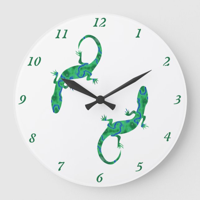 Green Gecko Large Clock (Front)