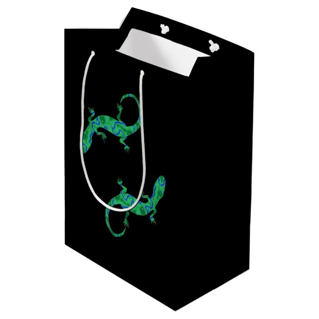 Green Gecko Medium Gift Bag (Back Angled)