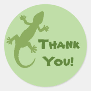 Green Gecko Thank You Classic Round Sticker