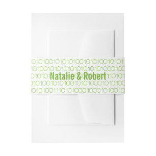 Green Geek Chic Binary Code Belly Bands Invitation Belly Band