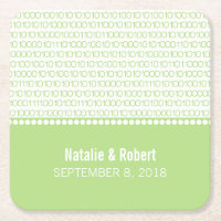Green Geek Chic Binary Code Paper Coasters