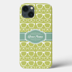 Green Geek Glasses Personalized iPhone 13 Case