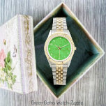 Green Gems  Watch<br><div class="desc">Digitalised,  imagery,  designed this Abstract graphics,  with a texturised,  pattern-in a vivid,  shade of Bright-green,  similar to Kelly Green.</div>