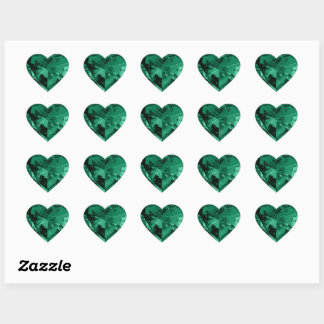 Green Gemstone Crystal Shiny Heart Sticker