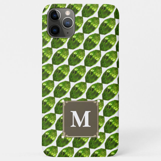 Green Gemstone iPhone case Marquise faceted (Back)