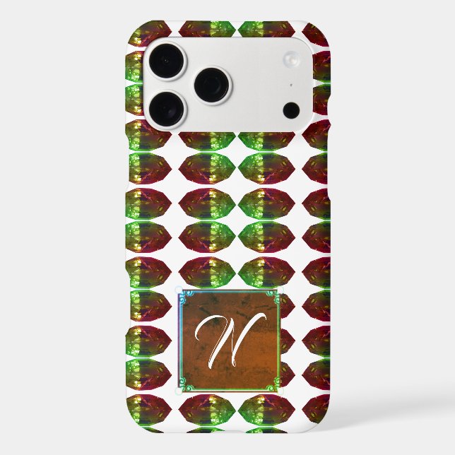 Green Gemstone iPhone case Marquise Monogram (Back)