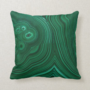 Green gemstone malachite natural stone cushion