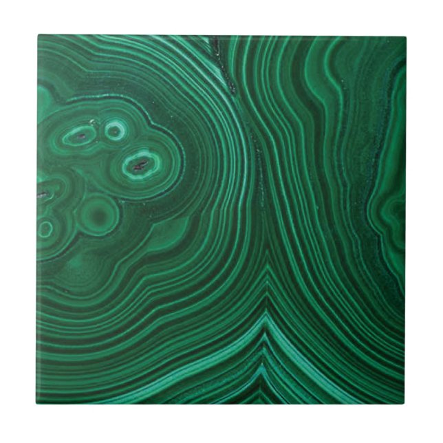 Green gemstone malachite natural stone design  ceramic tile (Front)