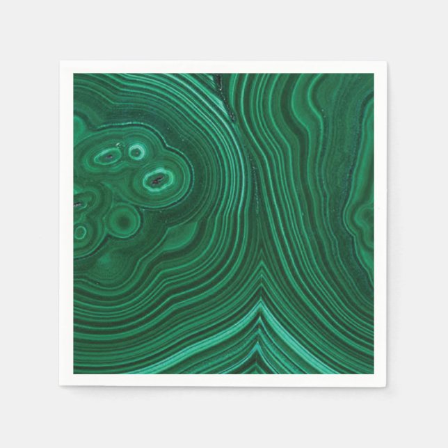 Green gemstone malachite natural stone design  napkin (Front)
