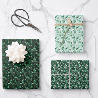 Green Gemstones Wrapping Paper Sheet