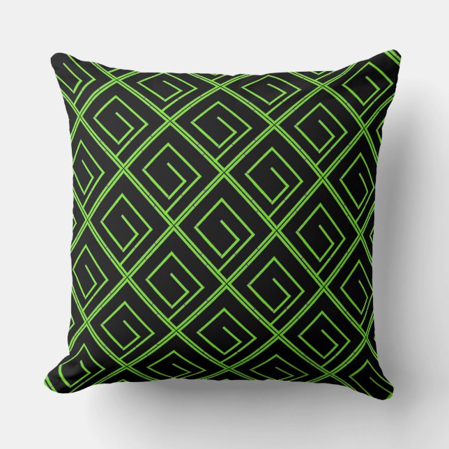 Green Geo Black    Cushion (Front)