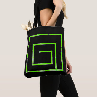 Green Geo Black  Tote Bag