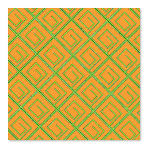 Green Geo Orange Wallpaper